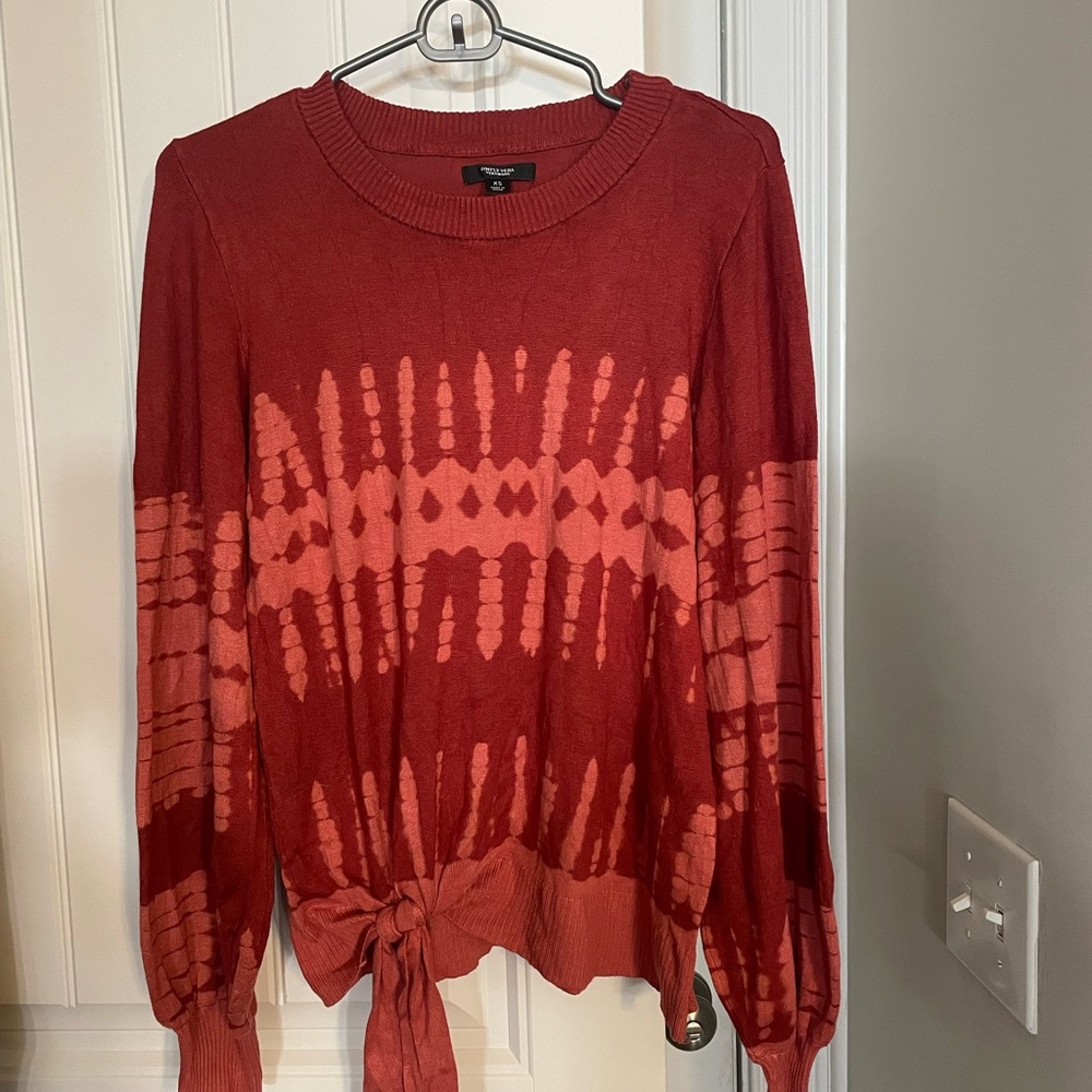 Simply Vera Vera Wang Red Tie-Dye light sweater.